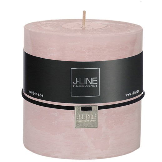 Wax candle pink cylinder, 10x10x10 cm