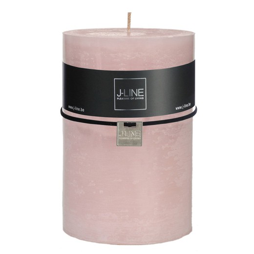 Wax candle pink cylinder, 10x10x15 cm