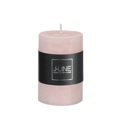 Wax candle pink cylinder, 5x5x8 cm