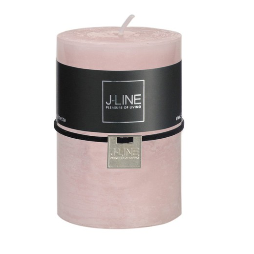Wax candle pink cylinder, 7x7x10 cm