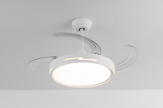 Ventilatore da Soffitto in Metallo con Luce Led Aine White, Ø110 cm