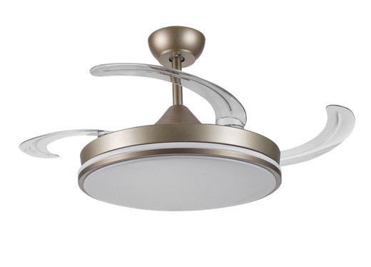 Ventilatore da Soffitto in Metallo con Luce Led Verona Gold, Ø110 cm