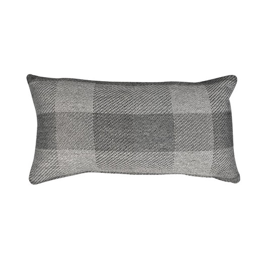 VIK | Kussenhoes met vierkante vormen in grijstinten 55 x 30 cm