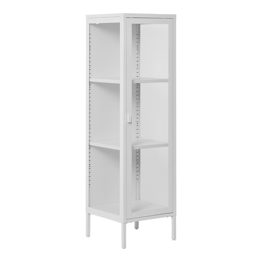 Steel display cabinet in white, 40 x 35 x 140 cm | Brisbane