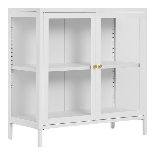 Vitrina de acero en blanco, 80 x 35 x 80 cm | Dalby