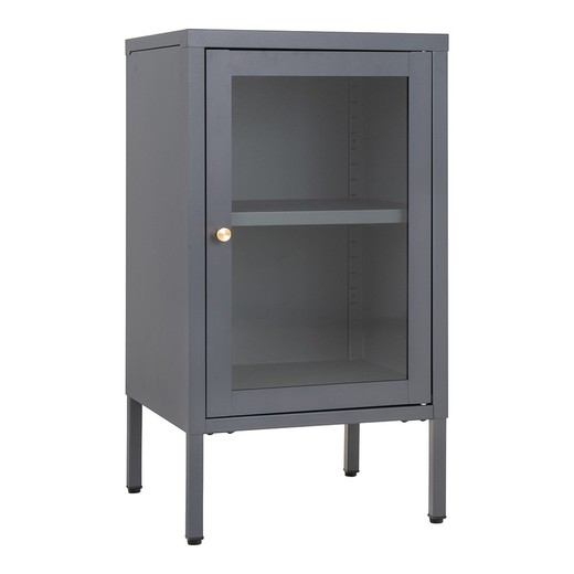 Vitrine en acier gris, 38 x 35 x 70 cm | Dalby