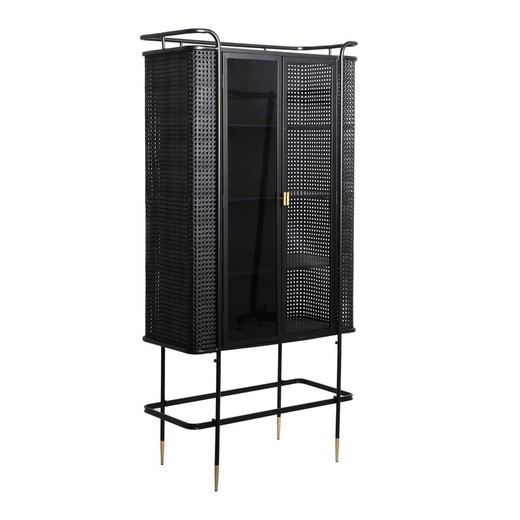 Iron display case in black, 80 x 40 x 165 cm | Fussen