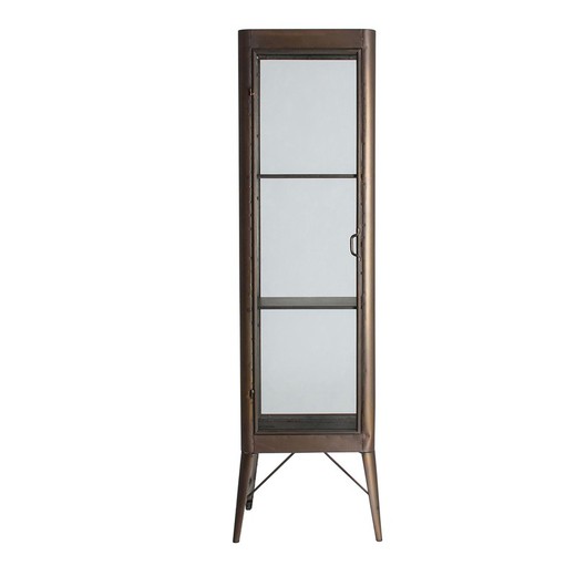 Golden iron and glass display cabinet, 46 x 37 x 170 cm | Spessa