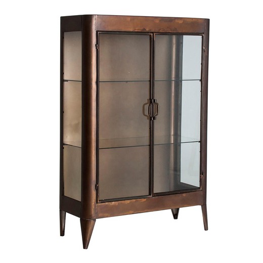 Golden glass and iron display cabinet, 80 x 35 x 120 cm | Spessa