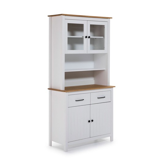 Pine cabinet in white, 90 x 40 x 180 cm | Miranda