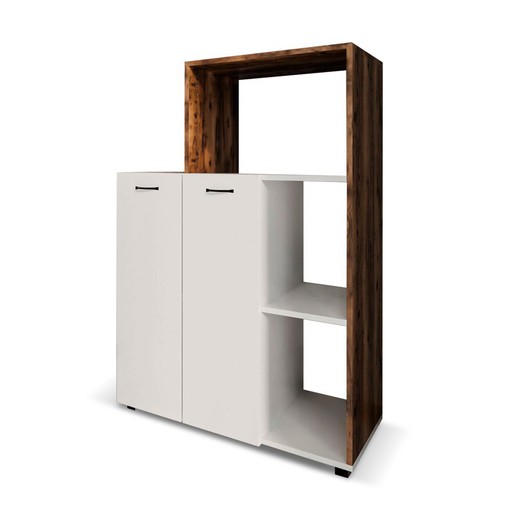 White and natural wooden display case, 90 x 41 x 123 cm | Delphi