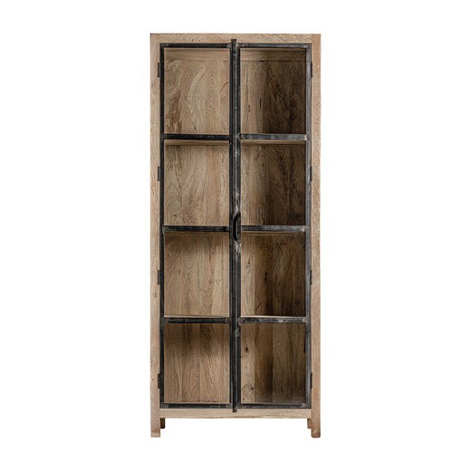 Βιτρίνα Weyer από φυσικό ξύλο μάνγκο, 89 x 45 x 210 cm