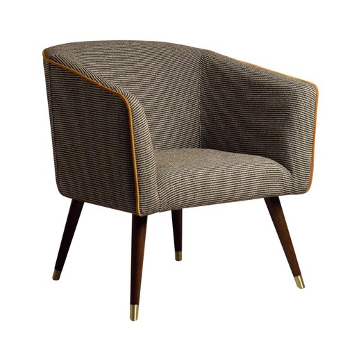 VP INTERIORISM - Beige en zwarte gestoffeerde houten fauteuil, 72x70x81 cm