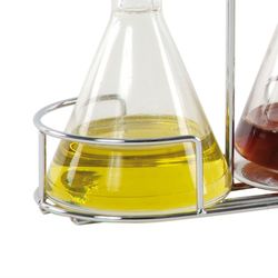 Oiler / Cruet Flask with Glass / Chrome Holder, 20x10x20cm