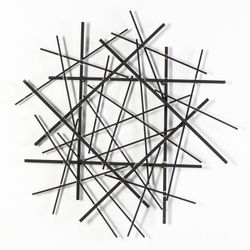 Décoration murale en fer noir, 78 x 4 x 79 cm | tiges