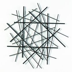 Décoration murale en fer noir, 78 x 4 x 79 cm | tiges