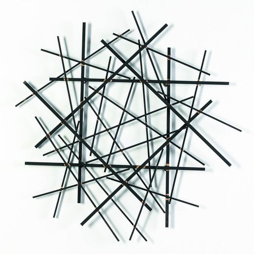 Décoration murale en fer noir, 78 x 4 x 79 cm | tiges