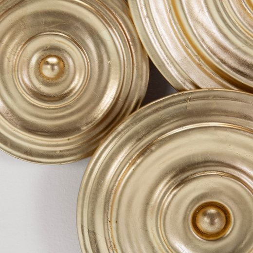 Väggdekoration i guld, 160 x 8 x 80 cm | cirklar