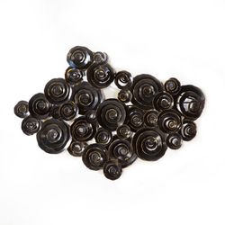 Black/Gold Metal Wall Hanging, 114 x 7 x 81 cm