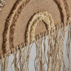 Adorno de Pared WHIL de Yute y Hierro Natural/Beige, 60x2x75 cm.