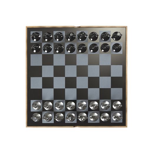 Jeu d'échecs en zinc multicolore, 36 x 36 x 6 cm | Copain