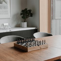 Jeu d'échecs en zinc multicolore, 36 x 36 x 6 cm | Copain