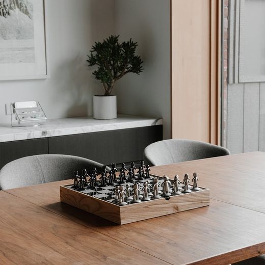 Jeu d'échecs en zinc multicolore, 36 x 36 x 6 cm | Copain