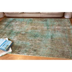 ALENA-Grönt och brunt tusentals patina tryck viskosmatta, 300x200 cm