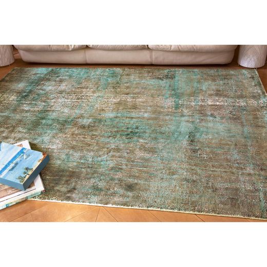 ALENA-Grönt och brunt tusentals patina tryck viskosmatta, 300x200 cm