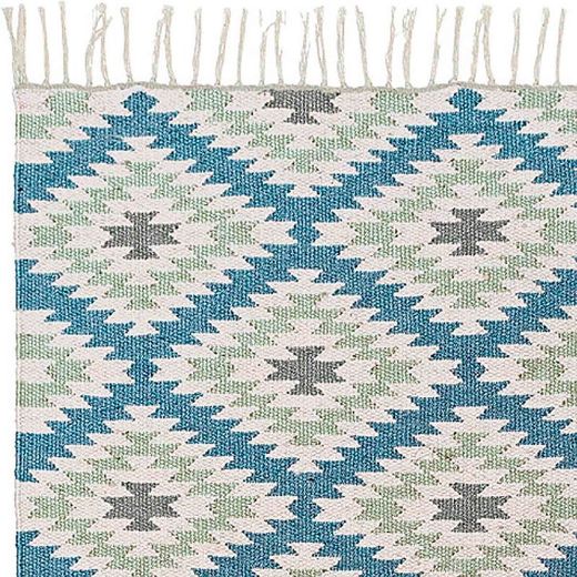 Alfombra de Exterior de Polietileno Reciclado Azul/Verde, 60x90 cm