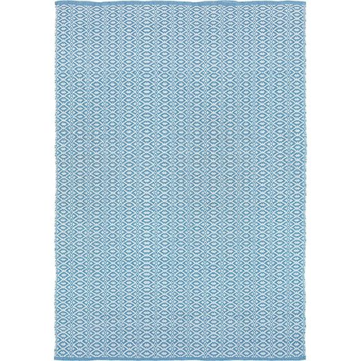 100% recycelter Teppich in PET-Blau und Natur, 70 x 140 cm