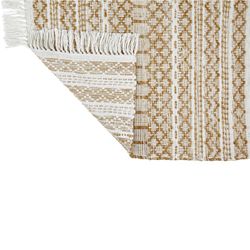 Alfombra de Exterior de Polietileno Reciclado Mostaza/Beige, 70x140 cm