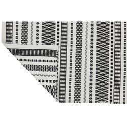 Tappeto bianco e nero in PET riciclato al 100%, 140 x 200 cm