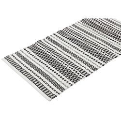 Tappeto bianco e nero in PET riciclato al 100%, 140 x 200 cm