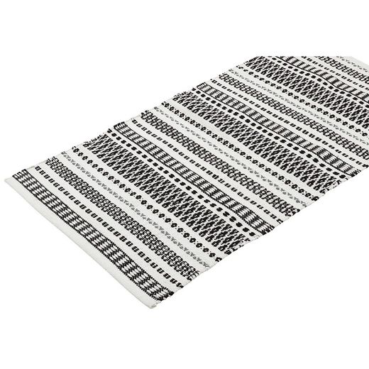 Tappeto bianco e nero in PET riciclato al 100%, 140 x 200 cm