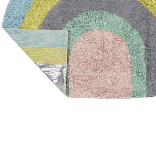 Alfombra de Algodón Orgánico Arcoíris Multicolor, 90x120 cm