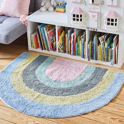 Alfombra de Algodón Orgánico Arcoíris Multicolor, 90x120 cm