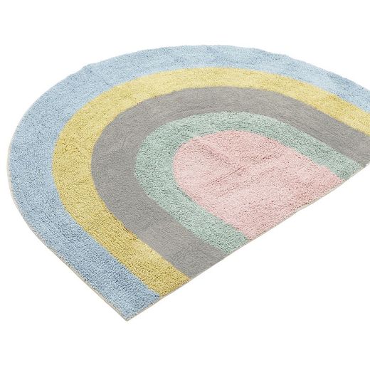 Alfombra de Algodón Orgánico Arcoíris Multicolor, 90x120 cm