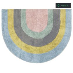 Alfombra de Algodón Orgánico Arcoíris Multicolor, 90x120 cm