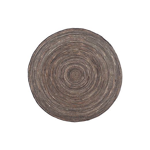 Alfombra de algodón en beige, 180 x 180 x 1 cm | Leandra