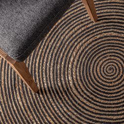 Alfombra de algodón en beige, 180 x 180 x 1 cm | Leandra