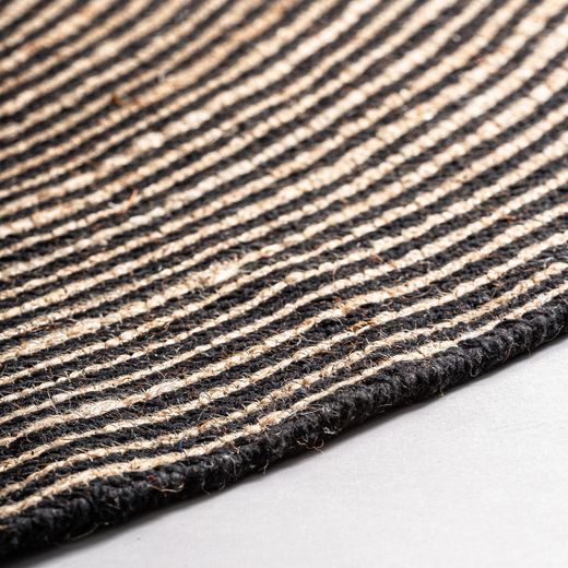 Alfombra de algodón en beige, 180 x 180 x 1 cm | Leandra