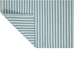 Alfombra Rayas de Algodón Reciclado Azul Claro/Beige 60x90 cm