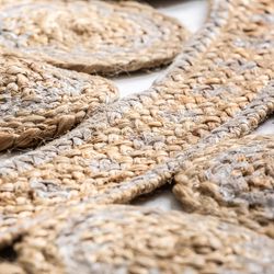 Tappeto in canapa Zulai Beige, Ø250x1cm