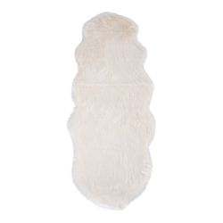 Faux Fur Rug in White, 180 x 60 x 6.5 cm | Lambskin Artificial