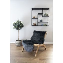 Tappeto in pelle artificiale grigia, 180 x 60 x 6,5 cm | Pelle di agnello artificiale