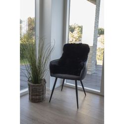 Black lambskin rug, 85 x 50 x 5 cm | Lambskin