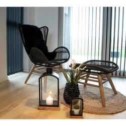 Black lambskin rug, 85 x 50 x 5 cm | Lambskin