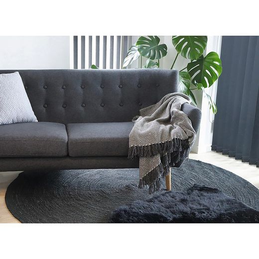 Black lambskin rug, 85 x 50 x 5 cm | Lambskin