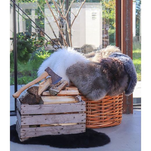 Lambskin rug in taupe, 85 x 50 x 5 cm | Lambskin